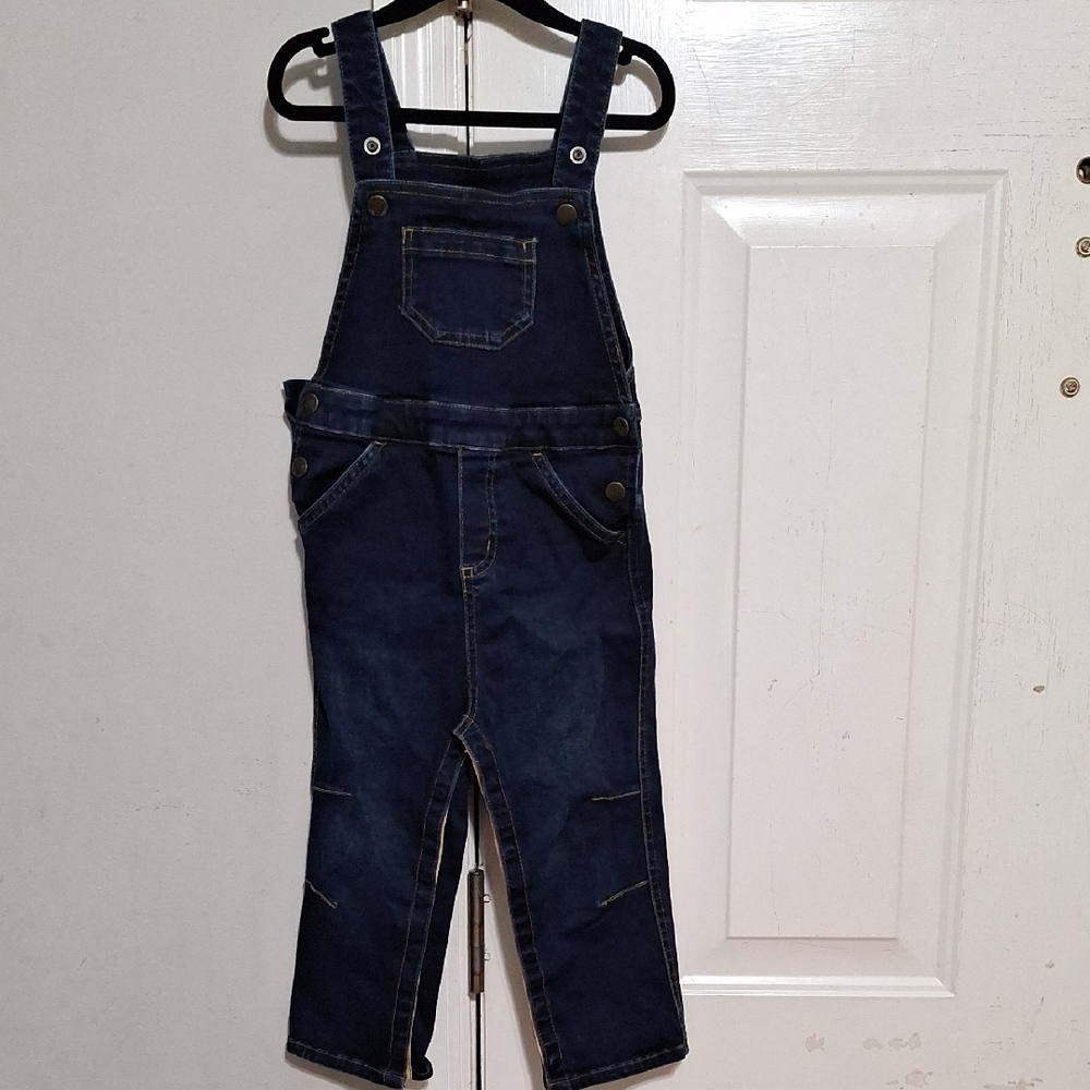 Hanna Andersson Dark Blue Demim Toddler Boy Overalls 3T
